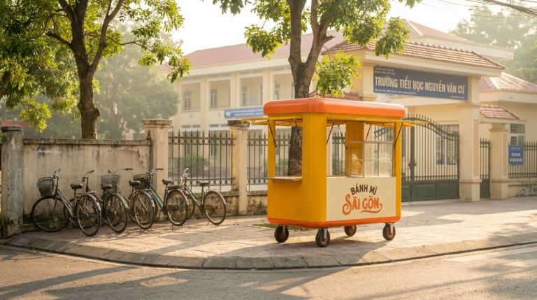 Kinh doanh đồ ăn sáng cho học sinh — Xe đẩy gần trường vốn nhỏ