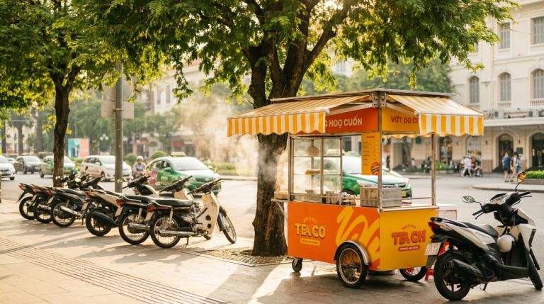 Kinh doanh đồ ăn sáng vỉa hè vốn 25 triệu — Xe đẩy có lời không?
