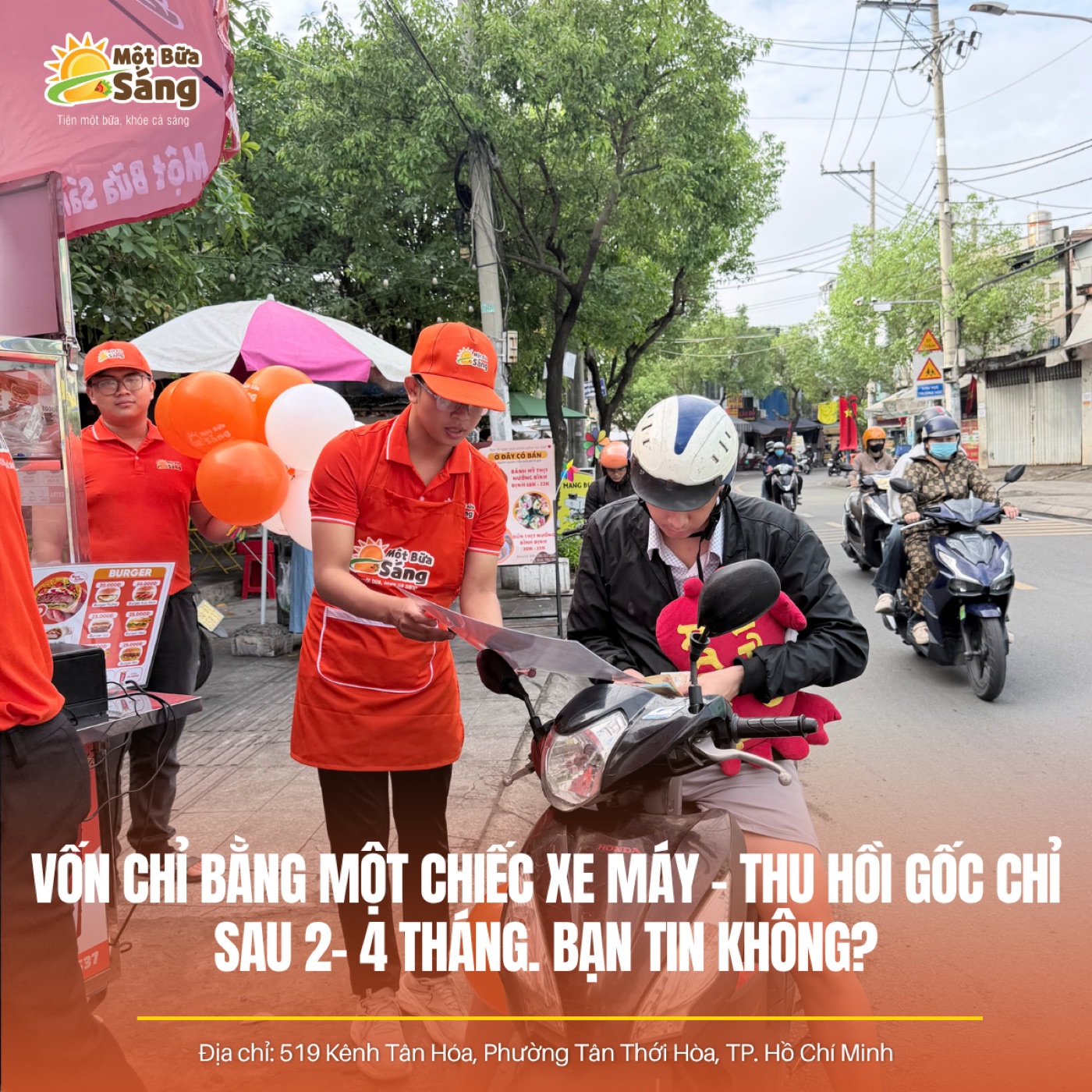 Đối tác Một Bữa Sáng vận hành xe đẩy tại Bình Tân