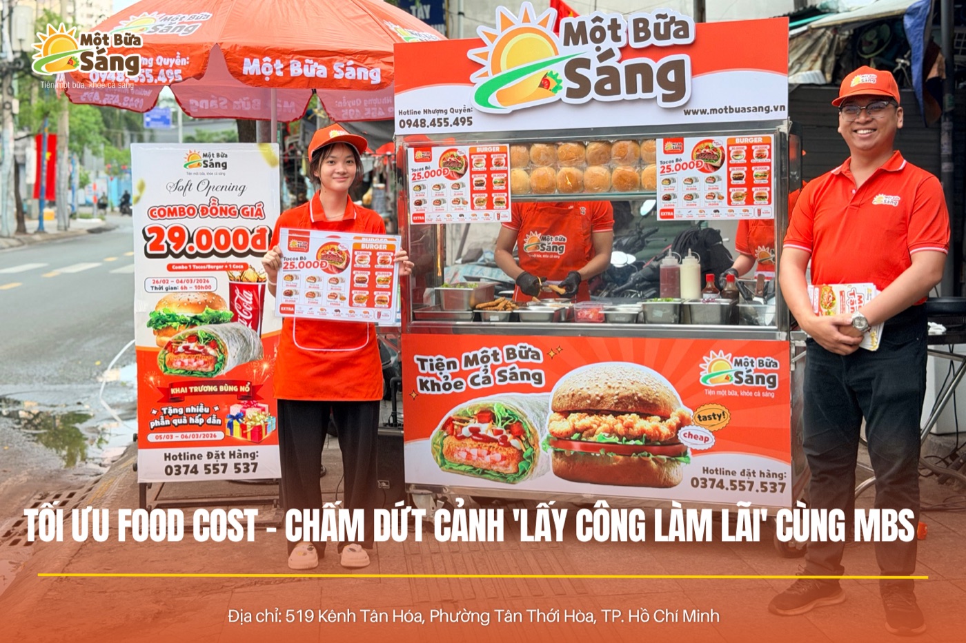 Xe đẩy Một Bữa Sáng tại 519 Kênh Tân Hóa, Tân Thới Hòa, TP. HCM khai trương