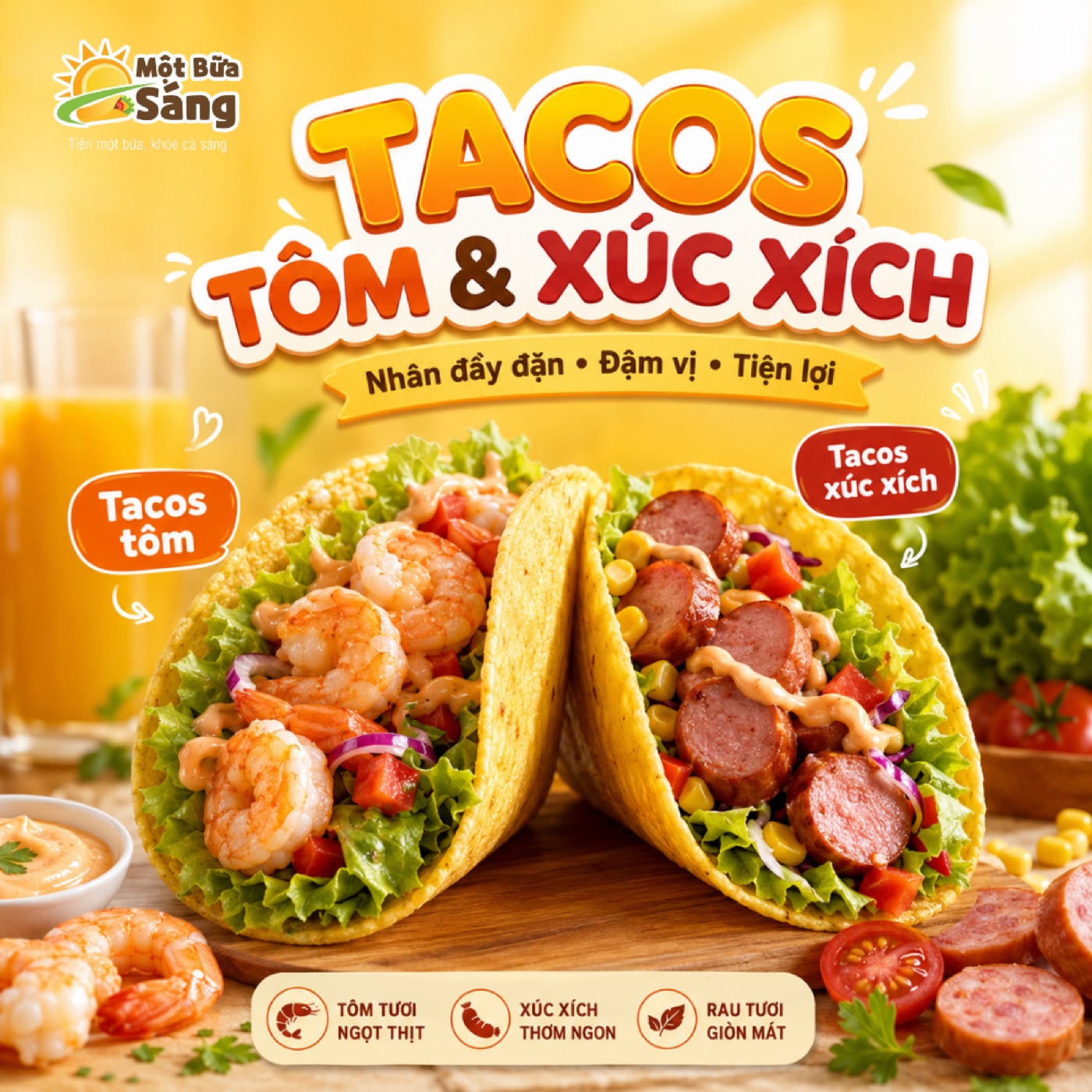 Tacos Tôm và Tacos Xúc Xích
